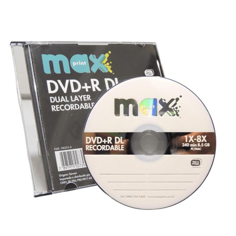 Kit 10x de mídia DVD+R Dual Layer Slim 8.5GB 1X-8X 50231-4 no